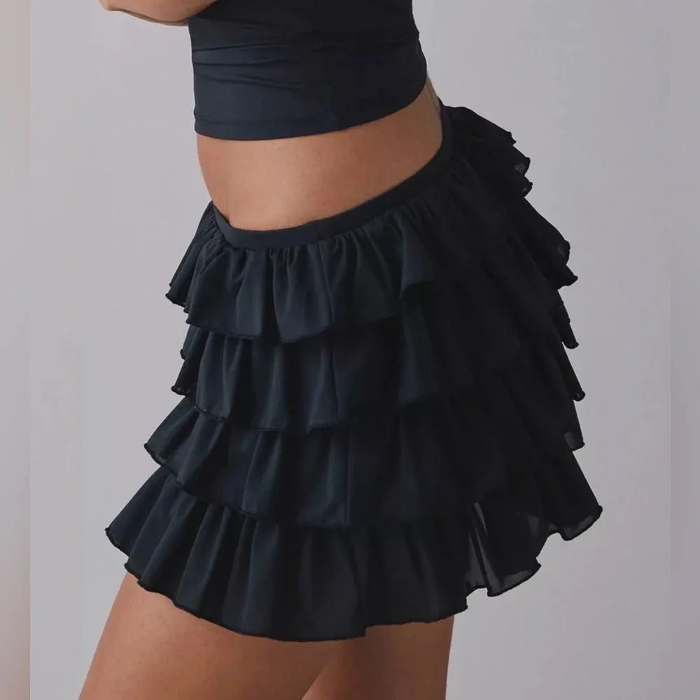 🔆 Urban Outfitters, Out From Under Black Ruffle Micro Skort - Small